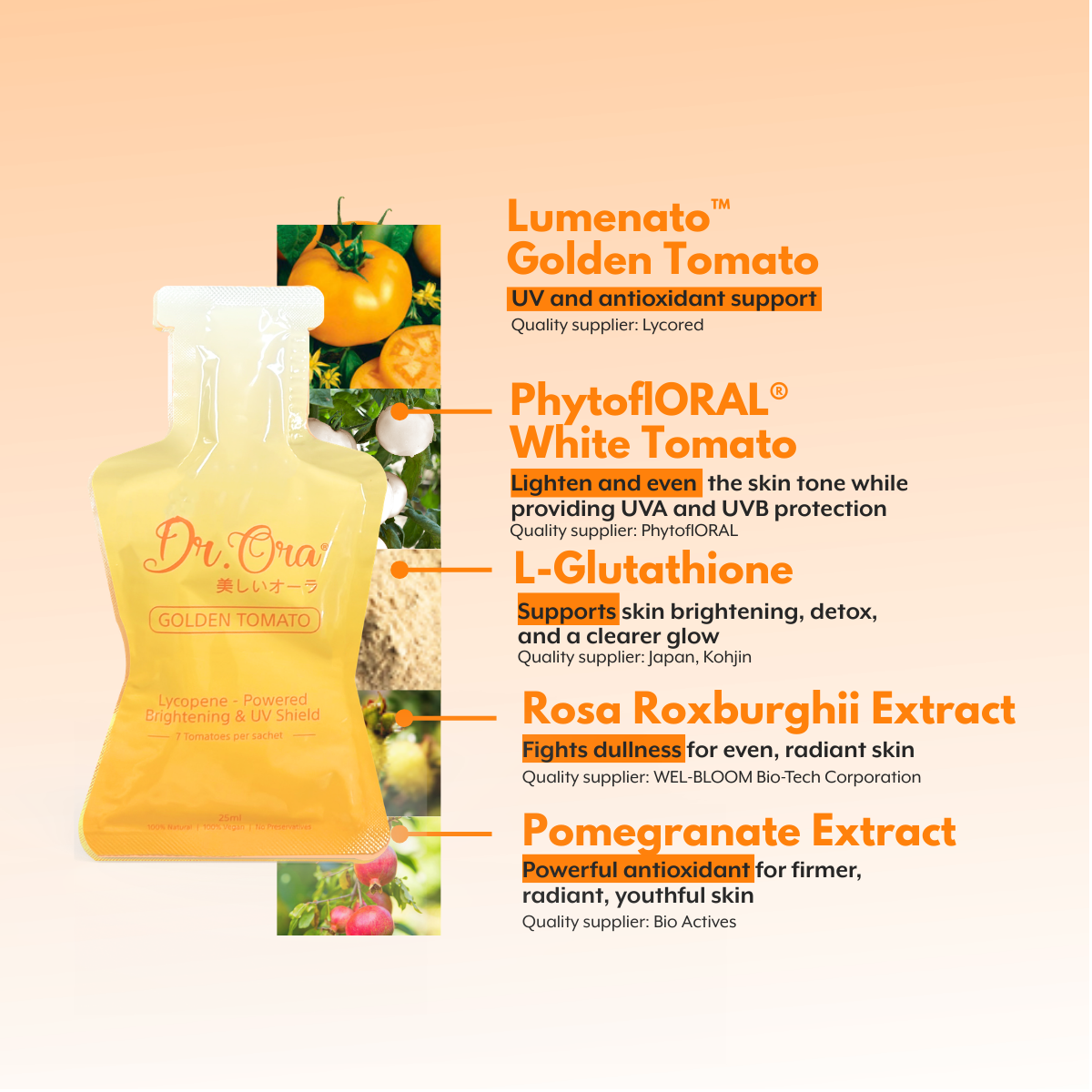 Golden Tomato Oral Sunblock Singapore - Best Skin Whitening Supplement Golden Tomato Oral Sunblock Singapore - Best Skin Whitening Supplement