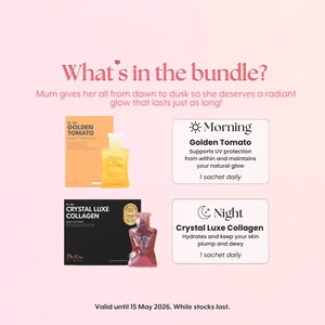 Mother's Day Bundle - Golden Tomato & Crystal Luxe Collagen | Oral UV defense supplement | 6500mg Hydrolyzed Marine Collagne + Free Gifts
