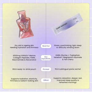 Sleep Well, Glow Better Bundle: Sleep Support + Upgraded Crystal Luxe Collagen + GWP 5 x Sleep Support Sachets