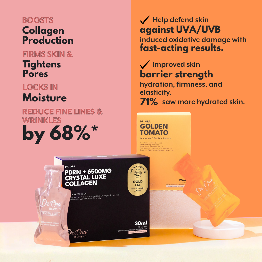 Mama's Glow Ritual: Crystal Luxe Collagen + Golden Tomato $139 (original $166.5) + GWP 5 sachets