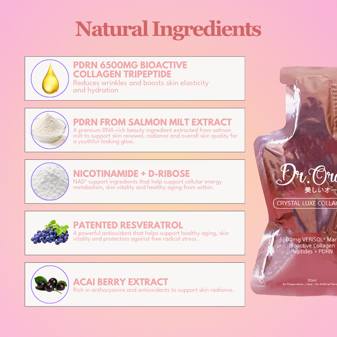 Crystal Luxe Collagen + PDRN | 6500mg Collagen, Skin Hydration & Radiant Glow